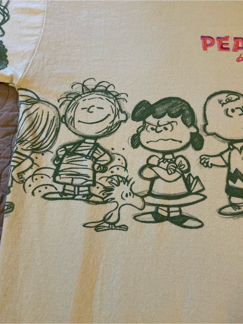 Peanuts by Schulz Snoopy Charlie Brown Graphic Tee Green Size Small - Picture 7 of 10